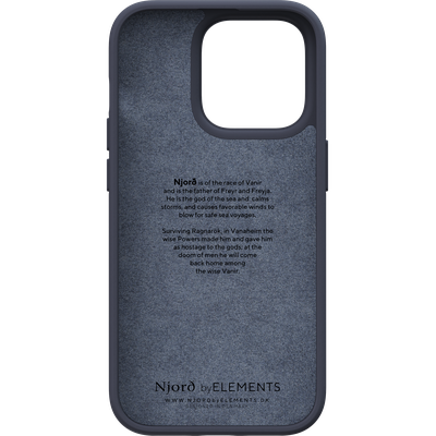 Njord Collections Lederen Hoesje geschikt voor iPhone 14 Pro - Genuine Leather - 2M Valbescherming - Zwart