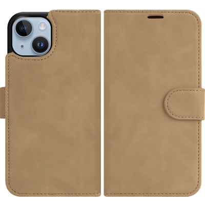 Cazy Uitneembaar Wallet Hoesje voor iPhone 15 - Magfit 2-in-1 Hoesje met Pasvakjes - Taupe
