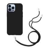 TPU Hoesje met Koord geschikt voor iPhone 14 Pro Max - Zwart
