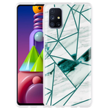 Hoesje geschikt voor Samsung Galaxy M51 - Polygon Marmer Groen