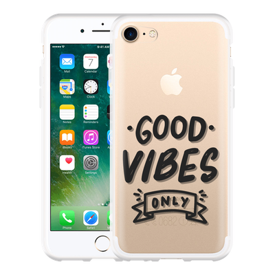 Cazy Hoesje geschikt voor iPhone 7 - Good Vibes zwart