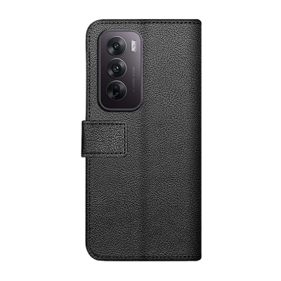 Cazy Hoesje geschikt voor Oppo Reno12 - Bookcase Classic met Pasjeshouder - Zwart