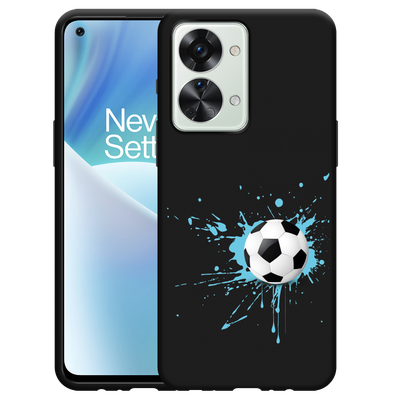 Cazy Hoesje Zwart geschikt voor OnePlus Nord 2T - Soccer Ball