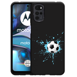 Hoesje Zwart geschikt voor Motorola Moto G22 - Soccer Ball