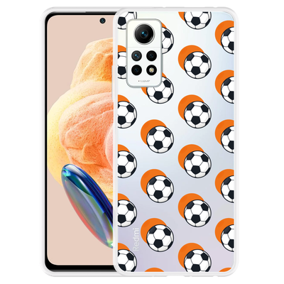 Cazy Hoesje geschikt voor Xiaomi Redmi Note 12 Pro 4G Soccer Ball Orange