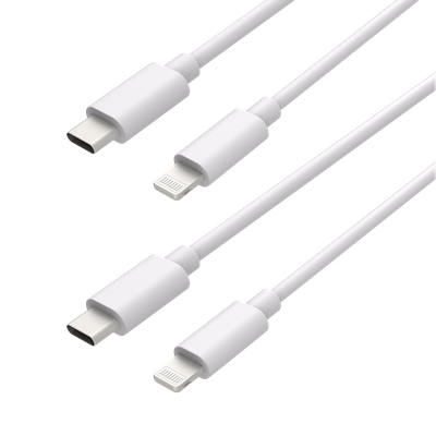 Cazy USB-C naar Lightning Kabel - MFI gecertificeerd - 150cm - Wit - 2 stuks