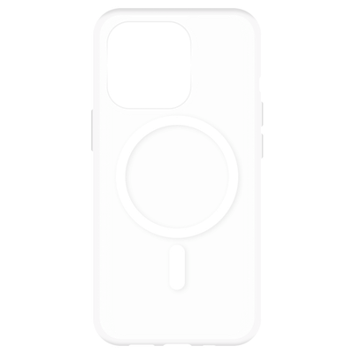 Cazy Soft TPU Hoesje met Magnetische Ring geschikt voor iPhone 14 Pro - Transparant + 2 in 1 Magnetische Draadloze Charger Pad 15W - Wit