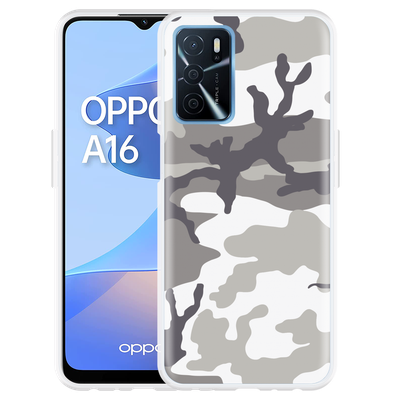 Cazy Hoesje geschikt voor Oppo A16/A16s - Camouflage Grey