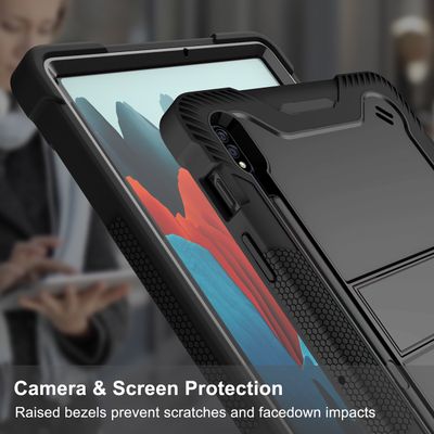 Cazy Full Body Shockproof Hoes geschikt voor Samsung Galaxy Tab S8 - Zwart
