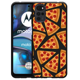 Hoesje Zwart geschikt voor Motorola Moto G22 - Pizza Party