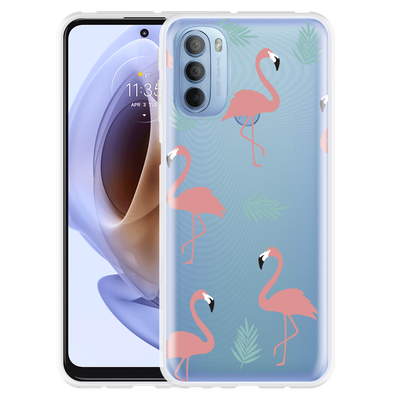 Cazy Hoesje geschikt voor Motorola Moto G41 - Flamingo Pattern