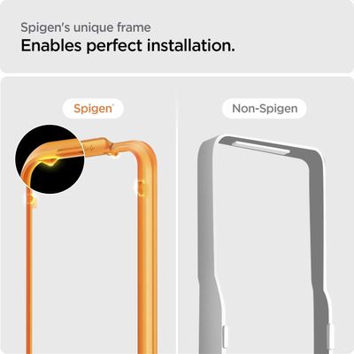 Spigen Screenprotector geschikt voor iPhone 15 Plus - Full Cover Glas met Montageframe 2 stuks - Zwart