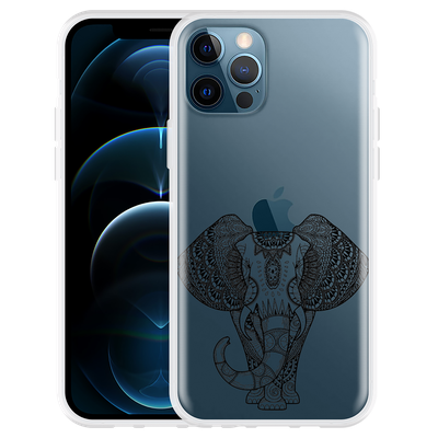 Cazy Hoesje geschikt voor iPhone 12 Pro - Mandala Elephant