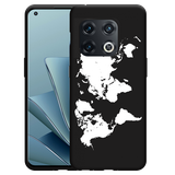 Hoesje Zwart geschikt voor OnePlus 10 Pro - World Map