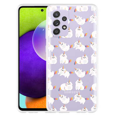 Cazy Hoesje geschikt voor Samsung Galaxy A52 5G - Unicorn Cat