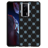 Hoesje Zwart geschikt voor Poco F5 Pro Snowflake Pattern