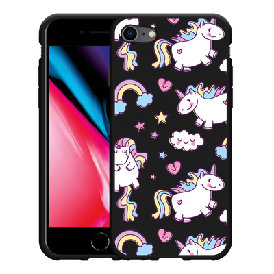 Cazy Hoesje Zwart geschikt voor iPhone SE 2020 - Fat Unicorn