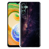 Cazy Hoesje geschikt voor Samsung Galaxy A04s - Black Space Marble