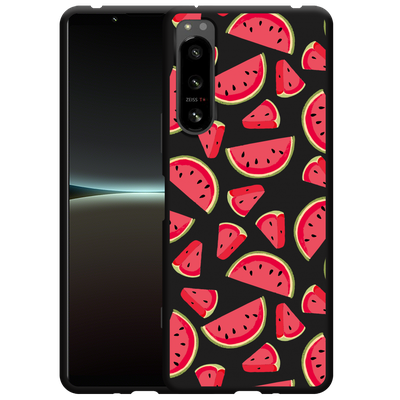 Cazy Hoesje Zwart geschikt voor Sony Xperia 5 IV - Watermeloen