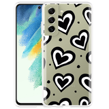 Hoesje geschikt voor Samsung Galaxy S21 FE - Watercolor Hearts
