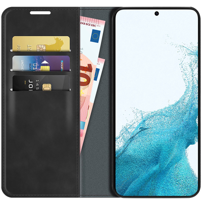 Cazy Wallet Magnetic Hoesje geschikt voor Samsung Galaxy S22+ - Zwart
