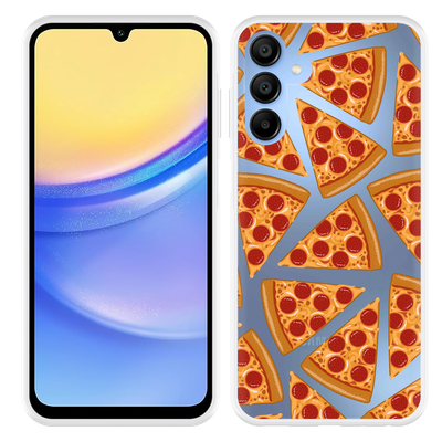 Cazy Hoesje geschikt voor Samsung Galaxy A15 / A15 5G Pizza Party