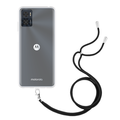 Cazy TPU Hoesje met Koord geschikt voor Motorola Moto E22/E22i - Transparant