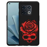 Hoesje Zwart geschikt voor OnePlus 10 Pro - Red Skull