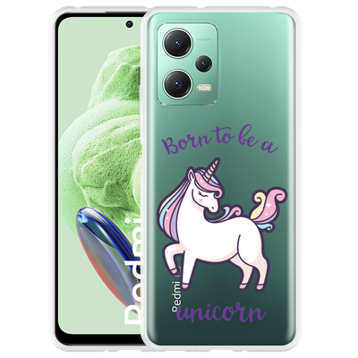 Cazy Hoesje geschikt voor Xiaomi Redmi Note 12 Born to be a Unicorn