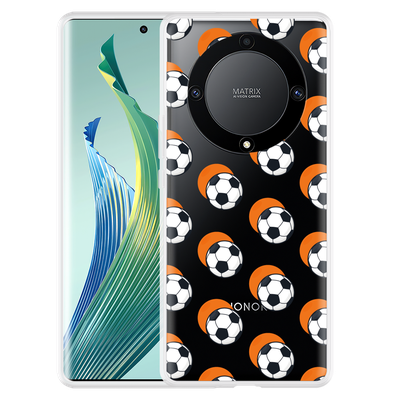 Cazy Hoesje geschikt voor Honor Magic5 Lite Soccer Ball Orange