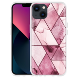Hoesje geschikt voor iPhone 13 - Roze Marmer Mix