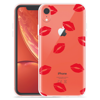 Cazy Hoesje geschikt voor iPhone Xr - Red Kisses