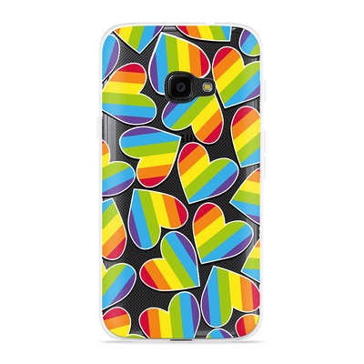 Cazy Hoesje geschikt voor Samsung Galaxy Xcover 4/4s - Regenboog Hartjes