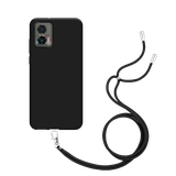TPU Hoesje met Koord geschikt voor Motorola Edge 30 Neo - Zwart