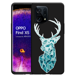 Hoesje Zwart geschikt voor Oppo Find X5 - Art Deco Deer