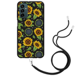 Hoesje met Koord Zwart geschikt voor Samsung Galaxy M23 - Sunflowers