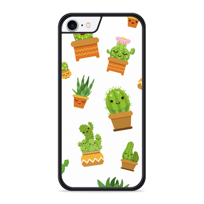Cazy Hardcase hoesje geschikt voor iPhone 8 - Happy Cactus