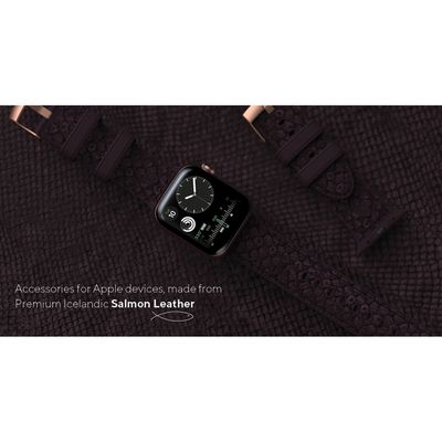 Njord Collections Zalm Leder Smartwatchband geschikt voor Apple Watch 40mm/41mm - Paars