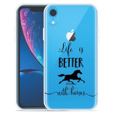 Cazy Hoesje geschikt voor iPhone Xr - Life is Better with Horses