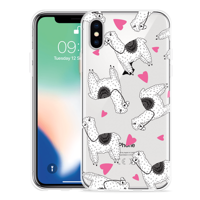Cazy Hoesje geschikt voor iPhone Xs - Alpaca