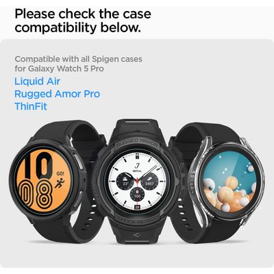 Spigen Glass Samsung Galaxy Watch 5 Pro 45mm Met Montage Frame EZ FIT - 2-pack
