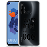 Cazy Hoesje geschikt voor Huawei P20 Lite 2019 - Life Is Better With a Dog Zwart