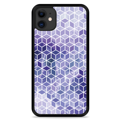 Cazy Hardcase hoesje geschikt voor iPhone 11 - Paars Hexagon Marmer