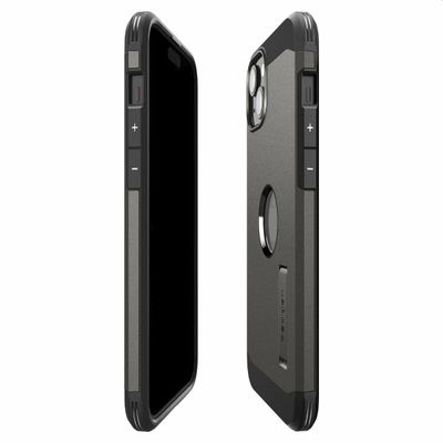 Hoesje geschikt voor iPhone 15 Spigen Tough Armor Mag Case Magfit - Zwart