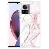 Hoesje geschikt voor Motorola Edge 30 Ultra - White Pink Marble
