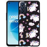 Hoesje Zwart geschikt voor Oppo Reno6 5G - Fat Unicorn