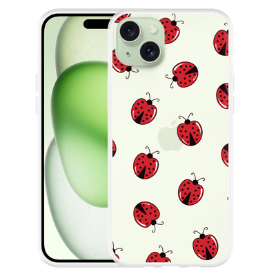 Cazy Hoesje geschikt voor iPhone 15 Plus Lieveheersbeestjes