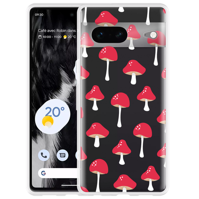 Cazy Hoesje geschikt voor Google Pixel 7 - Paddenstoelen