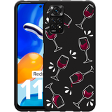 Hoesje Zwart geschikt voor Xiaomi Redmi Note 11/11S - Wine not?