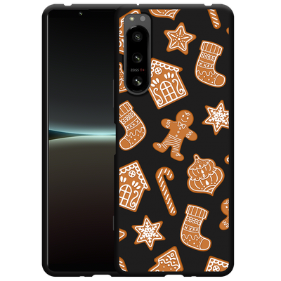 Cazy Hoesje Zwart geschikt voor Sony Xperia 5 IV - Christmas Cookies
